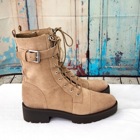 Sam Edelman Junip Combat Boot Brown suede zip - Picture 2 of 7